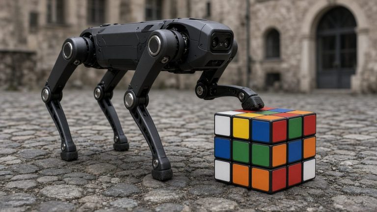 Un robot de cuatro patas de la ETH resuelve un cubo de Rubik gigante con los pies