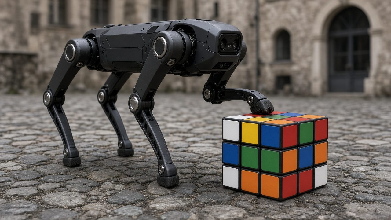 Un robot de cuatro patas de la ETH resuelve un cubo de Rubik gigante con los pies