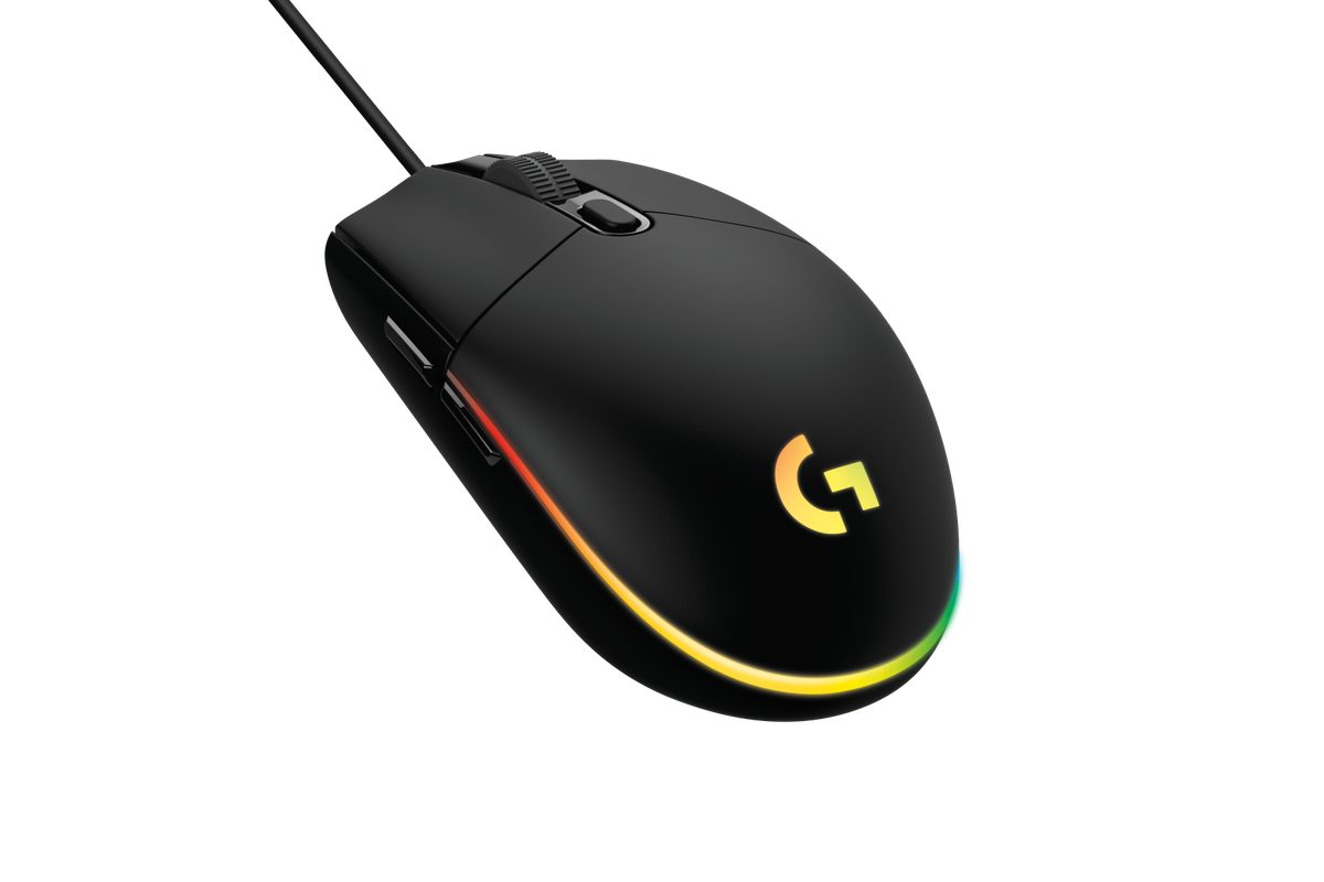 Ratón Logitech G203 Lightsync negro con iluminación RGB, foto oficial de prensa de Logitech